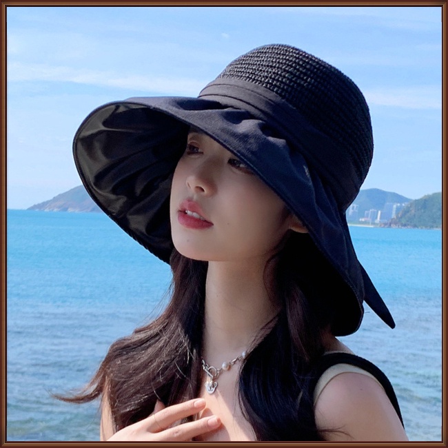 Nón Tai Bèo Rộng Vành Chống Tia Uv Thoáng Khí Đính Nơ Ngọt Ngào Thời Trang Mùa Hè Cho Nữ