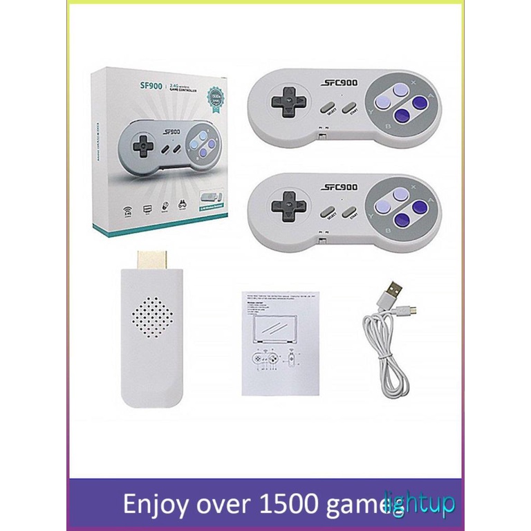 Tay Cầm Chơi Game Không Dây Vui Sáng Tạo Sf900 Tương Thích Hdmi 16-Bit 1500+ Retro Tv Stick Cho Nintendos