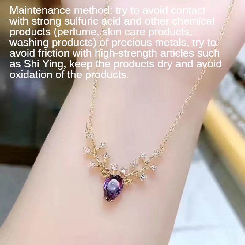 Vòng cổ Mặt Hình Hươu Đính Đá Zircon Thời Trang Cho Nữ