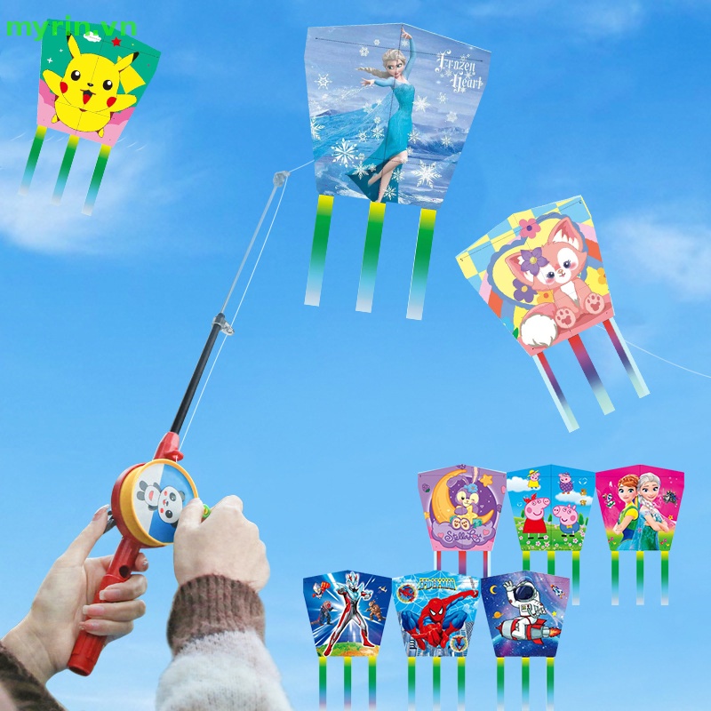 1 Bộ Diều Đồ Chơi Hình StellaLou Pikachu Spider-Man Ultraman Có Tay Cầm Dành Cho Trẻ Em VN