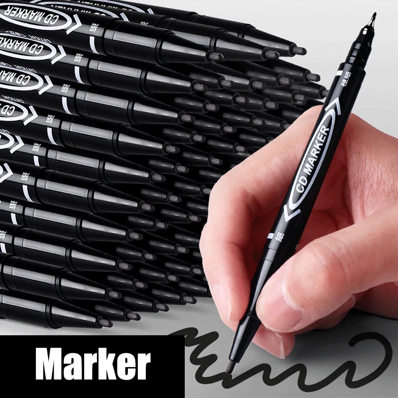 Bút Lông Viết Bảng Trắng / Bút Lông Mày Đầu Dày Mịn Nhanh Khô Chống Nước Lâu Trôi 3 Màu Tùy Chọn