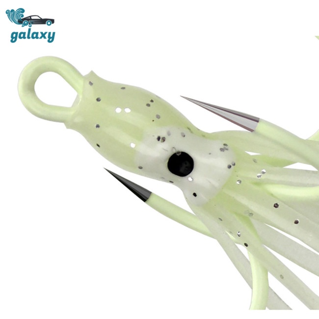 Galaxy Set 5 Mồi Giả Nhử Cá Hình Mực Phát Quang Gắn Kèm Móc Câu