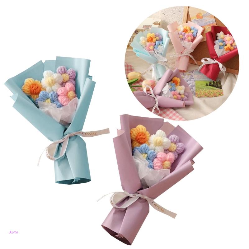 Bó Hoa Giả Đan Len Thủ Công Trang Trí Tiệc Cưới / Valentines