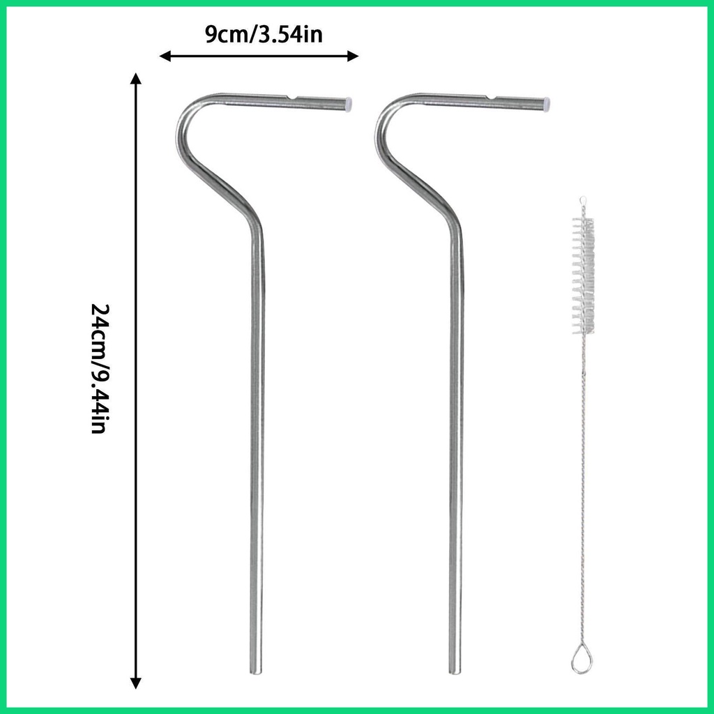 Ống Hút Cong Bằng Thép Không Gỉ Chống Nhăn Bền Bỉ Có Thể Tái Sử Dụng Cho Cốc Nước jiwvn