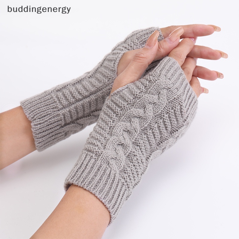 {BUDDI} Mới Găng Tay Nửa Ngón Len Nhân Tạo Dày Dặn Giữ Ấm Mùa Thu Đông Cho Nữ Sinh {BUDDI}