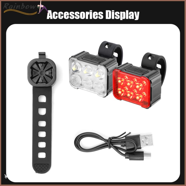 Bộ Đèn Đuôi Xe Đạp Leo Núi Kèm Sạc Usb Chuyên Dụng Chất Lượng Cao