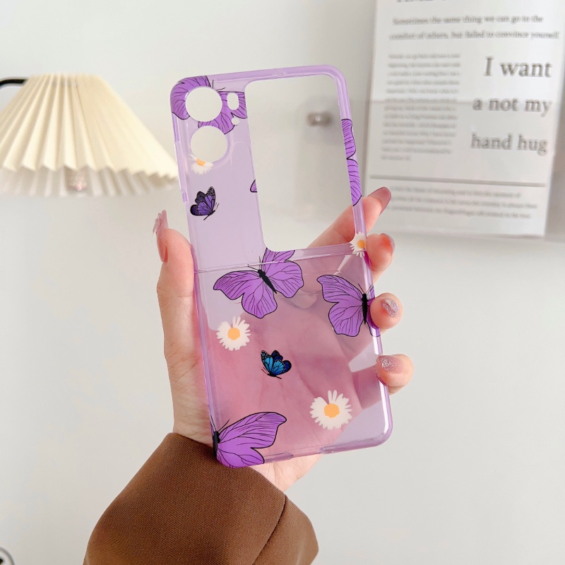 Ốp điện thoại HOCE cứng họa tiết bướm hoạt hình chống trầy xước cho OPPO Find N2 Flip N2