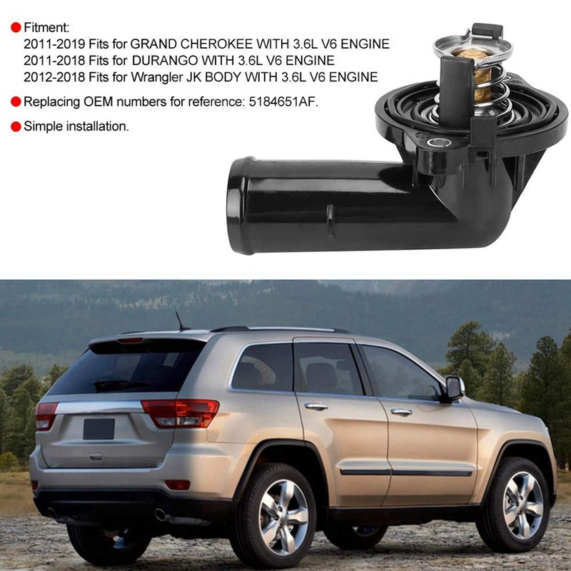 Động cơ ô tô Bộ điều nhiệt làm mát Bộ điều nhiệt Thay thế cho Van làm mát động cơ Jeep Wrangler 5184651Af