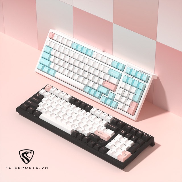 Bàn phím cơ không dây FL-Esports FL100 CPM Gradient Pink /White Olivia /Marshmallow - Hàng Chính Hãng