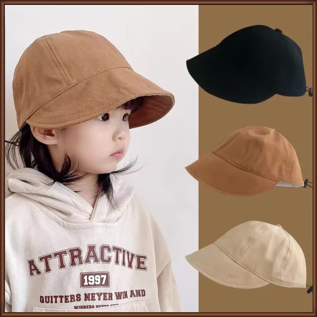 Mũ Lưỡi Trai Cotton Màu Sắc Đơn Giản Phong Cách Retro Cho Bé Từ 2-8 Tuổi