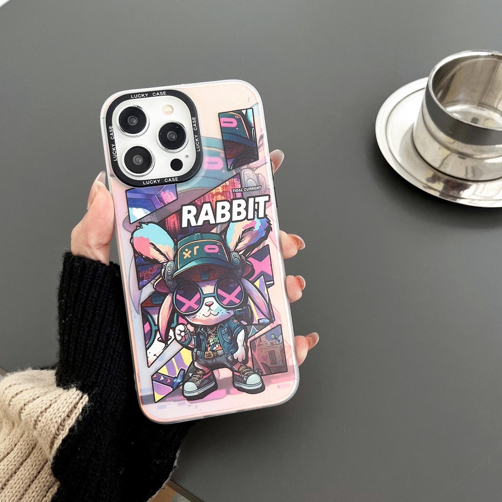 Ốp Điện Thoại TPU Dẻo Trong Suốt Họa Tiết Chú Thỏ Thời Trang Cho iPhone 14 13 12 11 PRO MAX