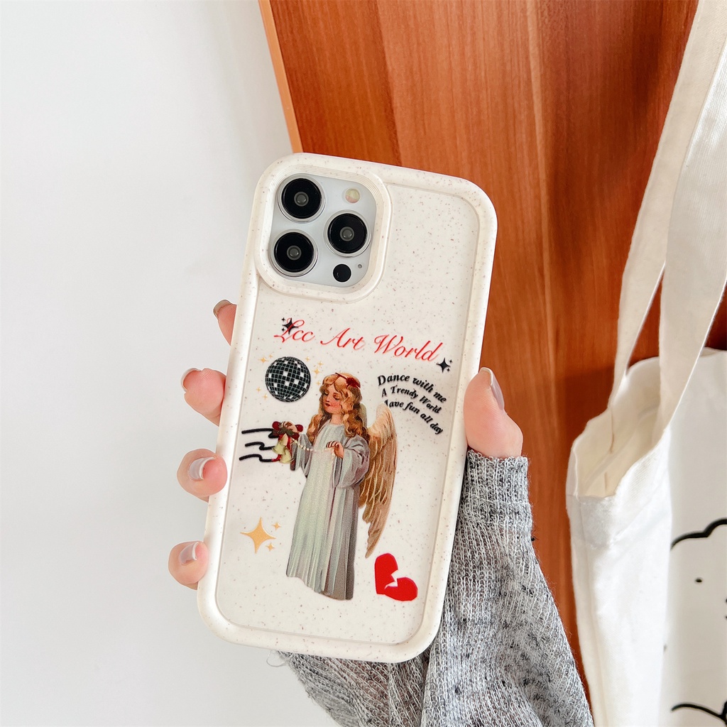 Ốp Điện Thoại TPU Silicon Mềm Chống Sốc In Hình Thiên Thần Phong Cách Retro Cho iPhone 14 13 12 11 PRO MAX