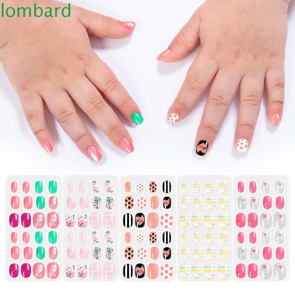 Set 120 Móng Tay Giả 3D Nhiều Màu Dễ Thương Cho Bé