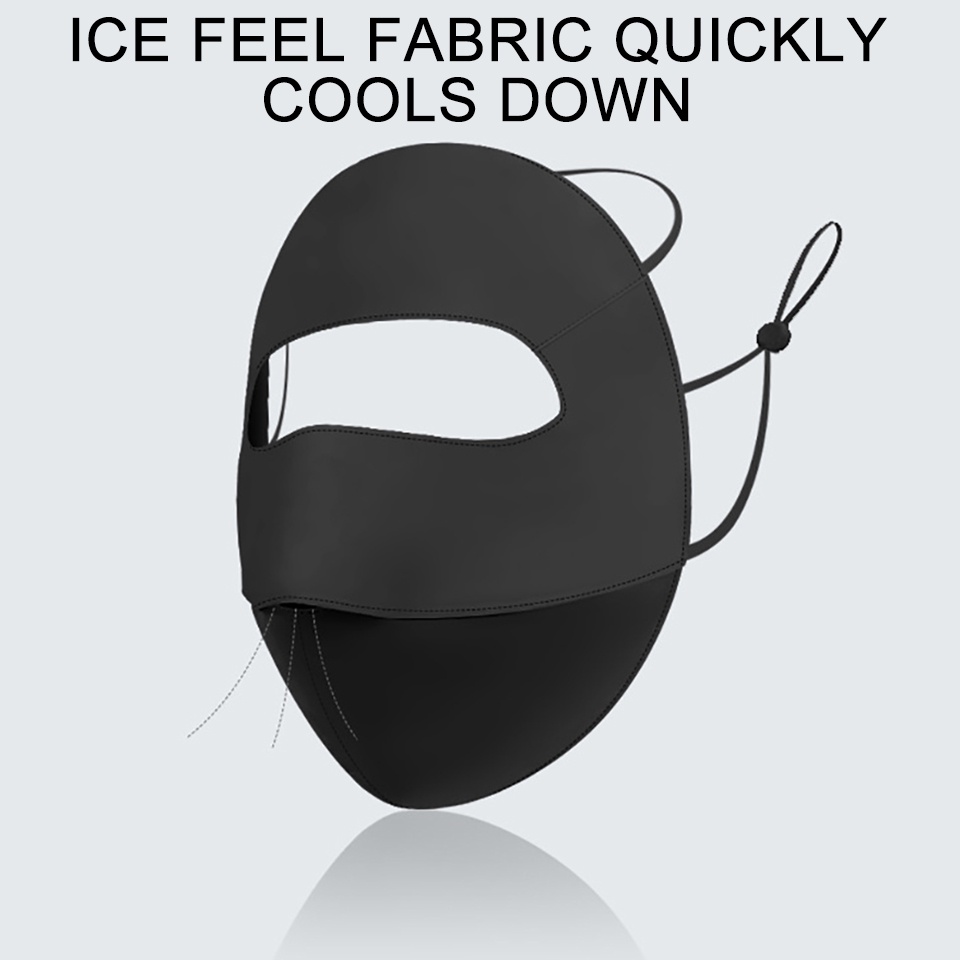 Khẩu Trang Kini Bằng Lụa Lạnh Mỏng Thoáng Khí Chống Tia UV Bảo Vệ Toàn Diện Cho Nữ