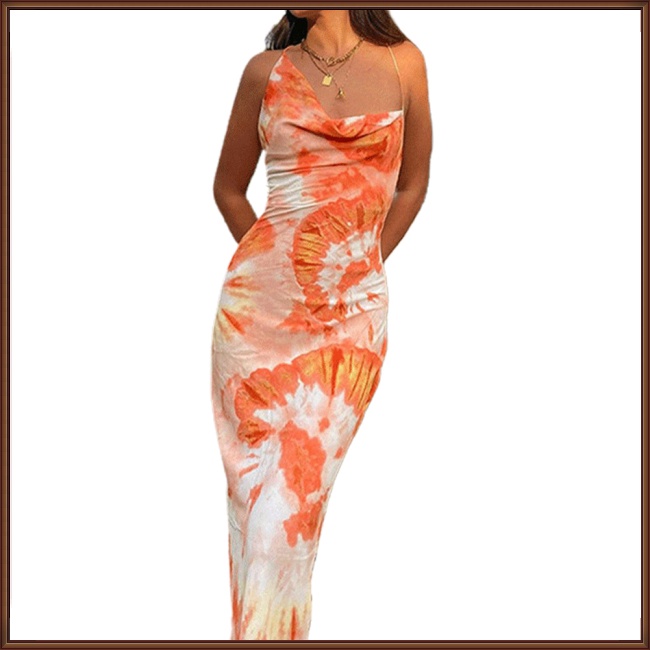 Đầm Midi Dây Chéo Lưng Chất Liệu Polyester 10% Nhuộm Màu 1 90% Gợi Cảm