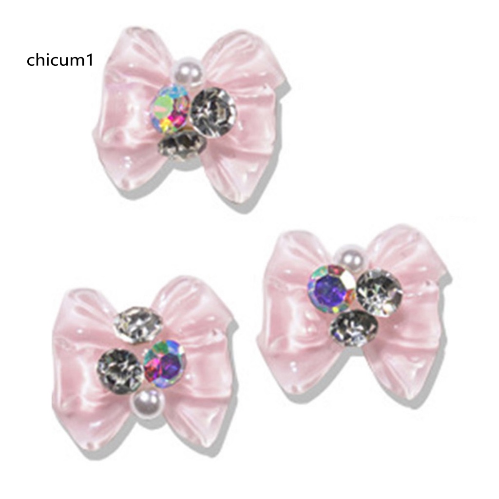 Set 5 Phụ Kiện Nơ 3D Lấp Lánh Trang Trí Móng Tay Nghệ Thuật