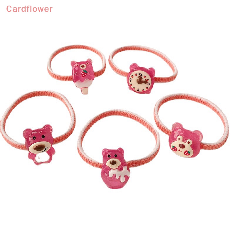 1 Dây Buộc Tóc Cao Su Co Giãn Hình Gấu Và Dâu Tây Dễ Thương Cho Bé Gái