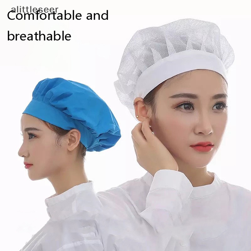 Mũ Đầu Bếp Phối Lưới Co Giãn Thoáng Khí Cho Nam Và Nữ