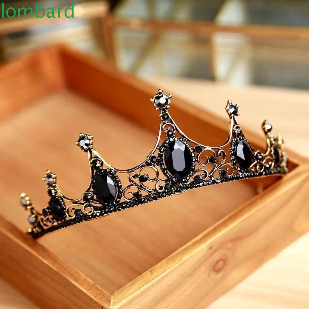 Baroque LOMBARD Baroque|Vương Miện Cài Tóc Màu Đen Thiết Kế Xinh Xắn Thời Trang Cho Bé Gái|Vương Miện Đội Đầu Kiểu Dáng Dễ Thương Xinh Xắn