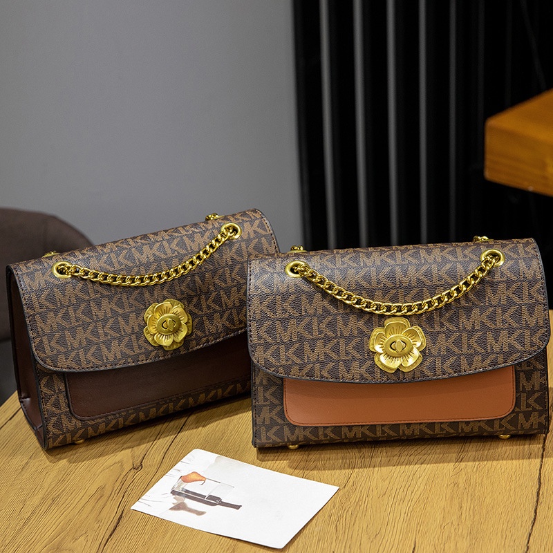 Túi Đeo Chéo Hình Vuông Cỡ Nhỏ In Họa Tiết Hoa Trà Phong Cách Hàn Quốc Cổ Điển Thời Trang Mùa Hè Hàng Mới 2023