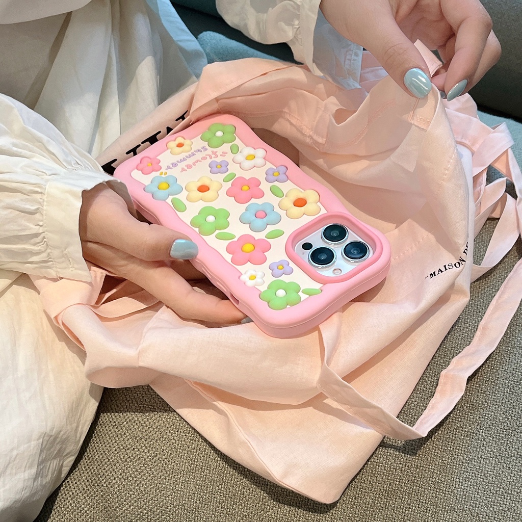 Ốp Điện Thoại TPU PC Silicon Mềm Chống Sốc Hình Hoa 3D Bảo Vệ Camera Cho iPhone 14 13 12 11 PRO MAX