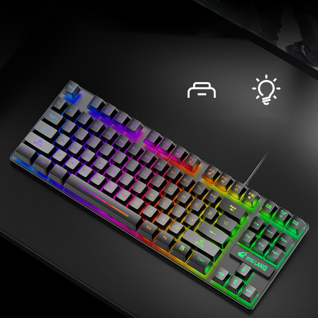 Bàn Phím RGA 87 K16 K16 Có Dây Chống Nước Màu Sắc RGB Dành Cho Máy Tính Xách Tay