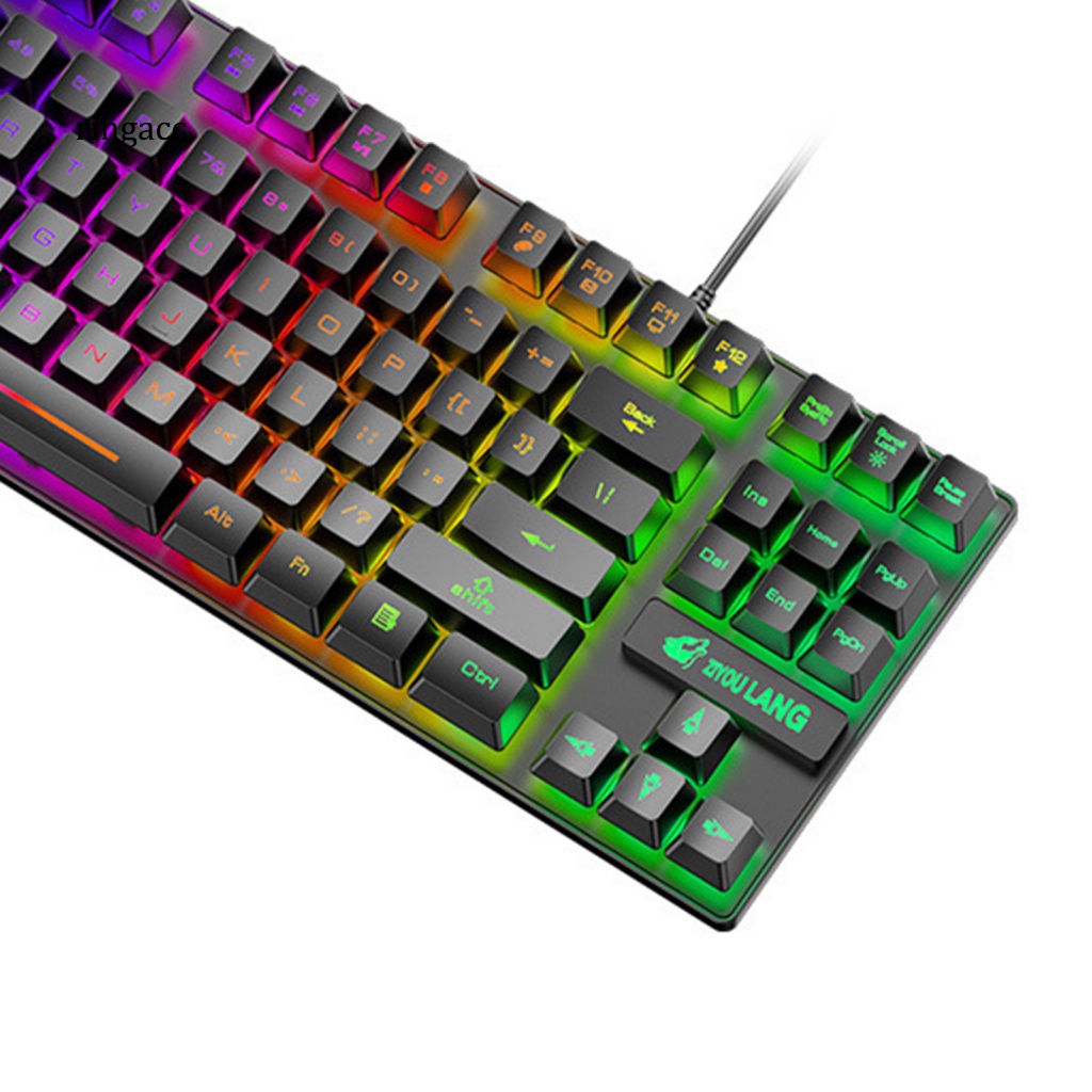 Bàn Phím RGA 87 K16 K16 Có Dây Chống Nước Màu Sắc RGB Dành Cho Máy Tính Xách Tay