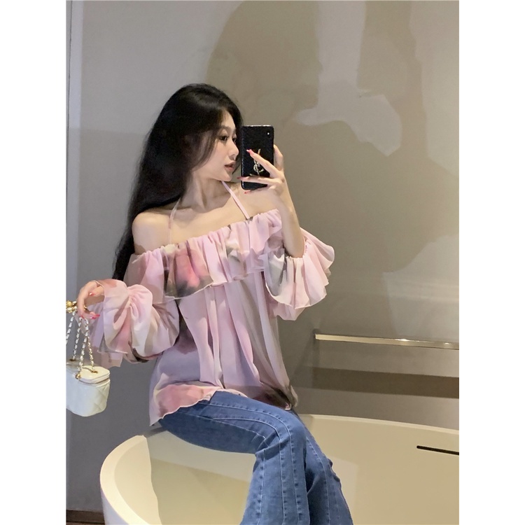 One Áo Voan Trễ Vai Dáng Rộng Thời Trang Mùa Hè Dành Cho Nữ