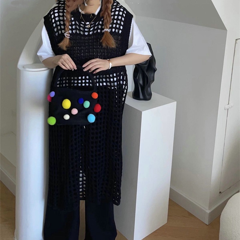 Đầm Dệt Kim Sát Nách Dáng Dài Họa Tiết Kẻ Sọc Phong Cách Hàn Quốc Thời Trang Cho Nữ