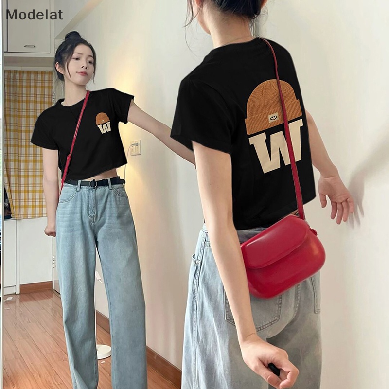 Áo Thun Tay Ngắn Dáng Rộng In Chữ Thời Trang Mùa Hè Cho Nữ