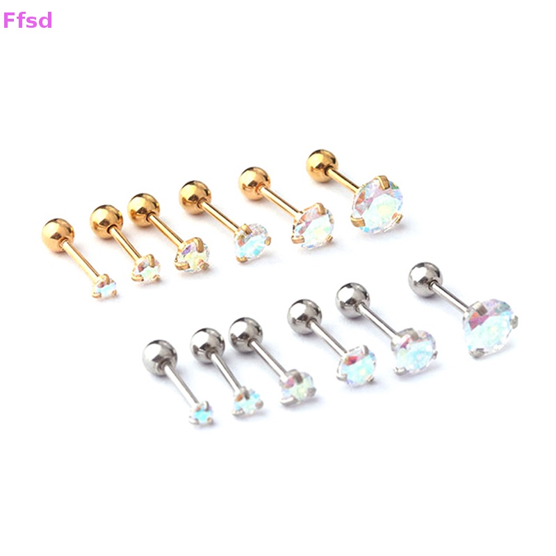 1 Khuyên Tai Dạng Xoắn Ốc Đính Đá Zircon Nhiều Màu Cho Nữ