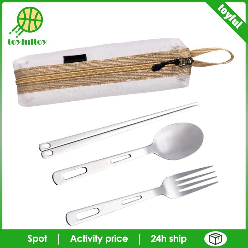 Bộ Dụng Cụ Ăn Uống Bằng Thép Không Gỉ Có Thể Tái Sử Dụng