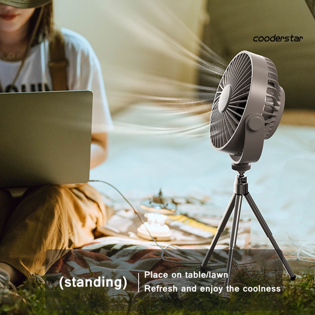 1 Bộ Quạt Làm Mát Mini Không Dây 3 Tốc Độ 2000mAh Bằng ABS Có Đèn Ban Đêm