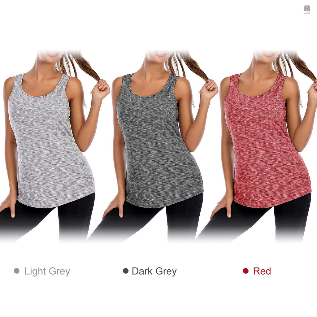 Áo Tank Top Sát Nách Cổ Tròn Dáng Rộng Thời Trang Tập Yoga / Chạy Bộ Cho Nữ