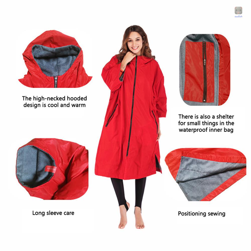 Áo Khoác Thể Thao Hai Lớp Chống Thấm Nước Có Khóa Kéo Có Mũ Trùm Tiện Lợi