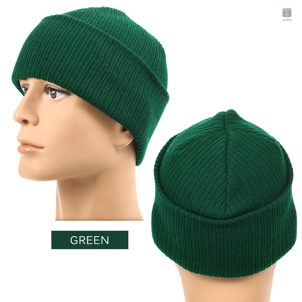 Mũ Len Beanie Dệt Kim Họa Tiết Kẻ Sọc Màu Sắc Tinh Khiết Ấm Áp Thời Trang Unisex
