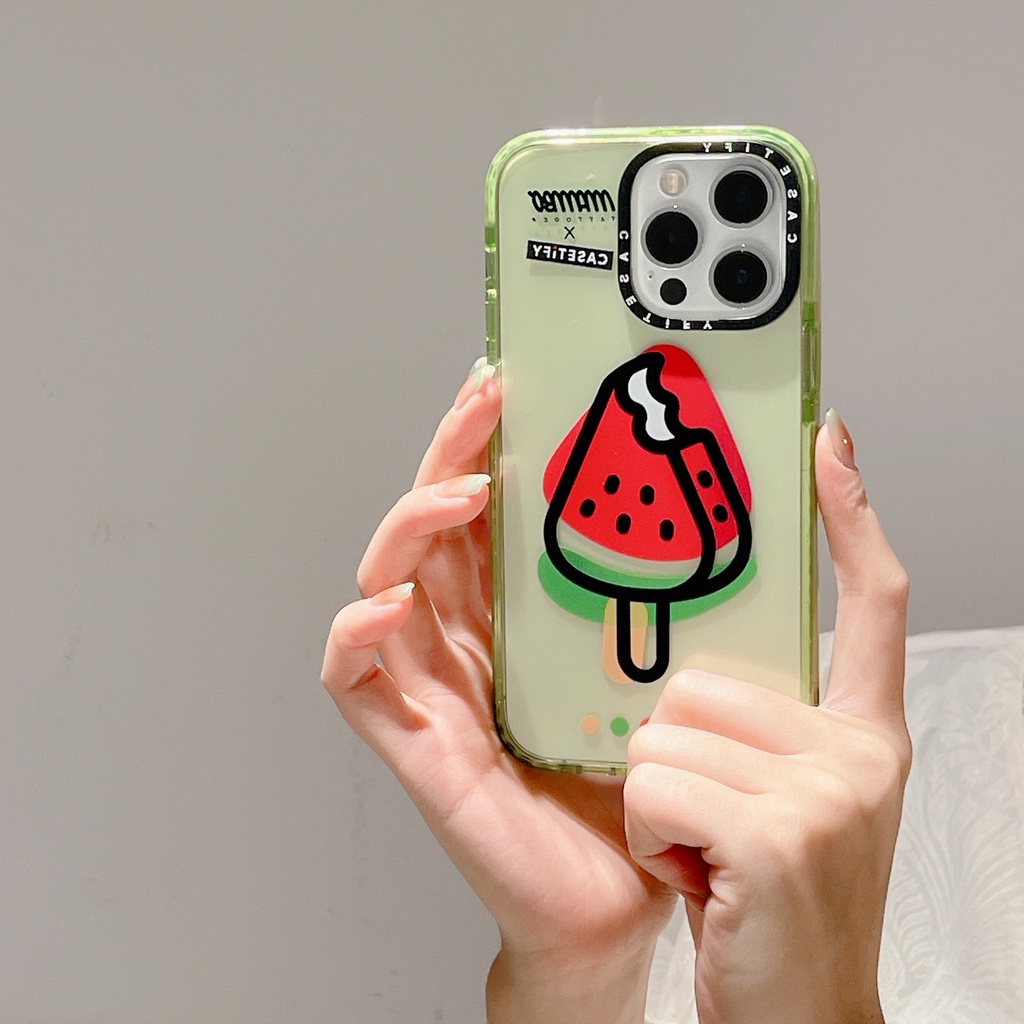 Ốp Điện Thoại Acrylic Cứng Trang Trí Kim Tuyến Hình Kem / Quái Vật Cho iPhone 15 14 13 12 11 Pro Max Plus