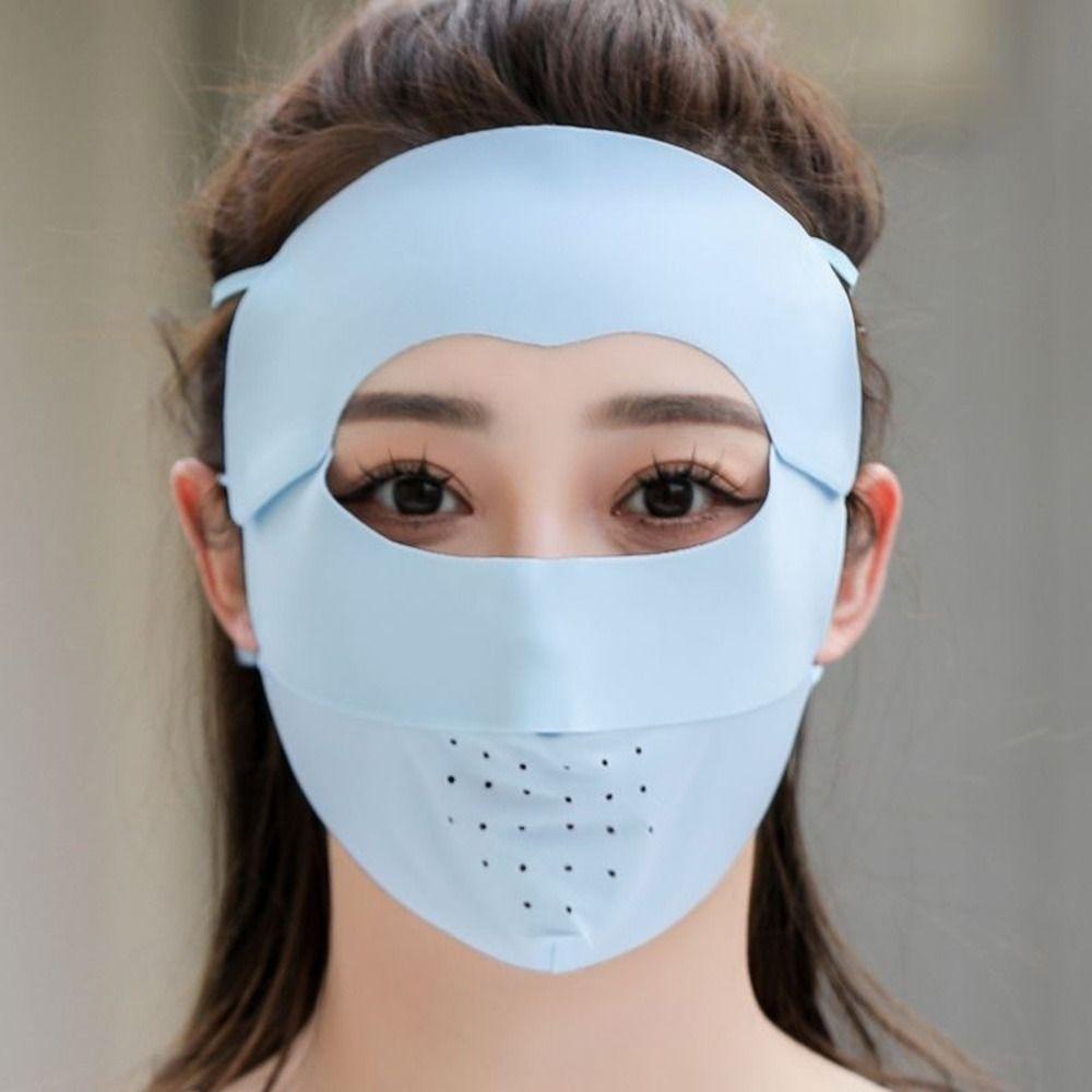TWINKLE Khẩu Trang Chống Nắng Bằng Lụa Lạnh Thoáng Khí Màu Sắc Đơn Giản Bảo Vệ Mắt Khỏi Tia UV