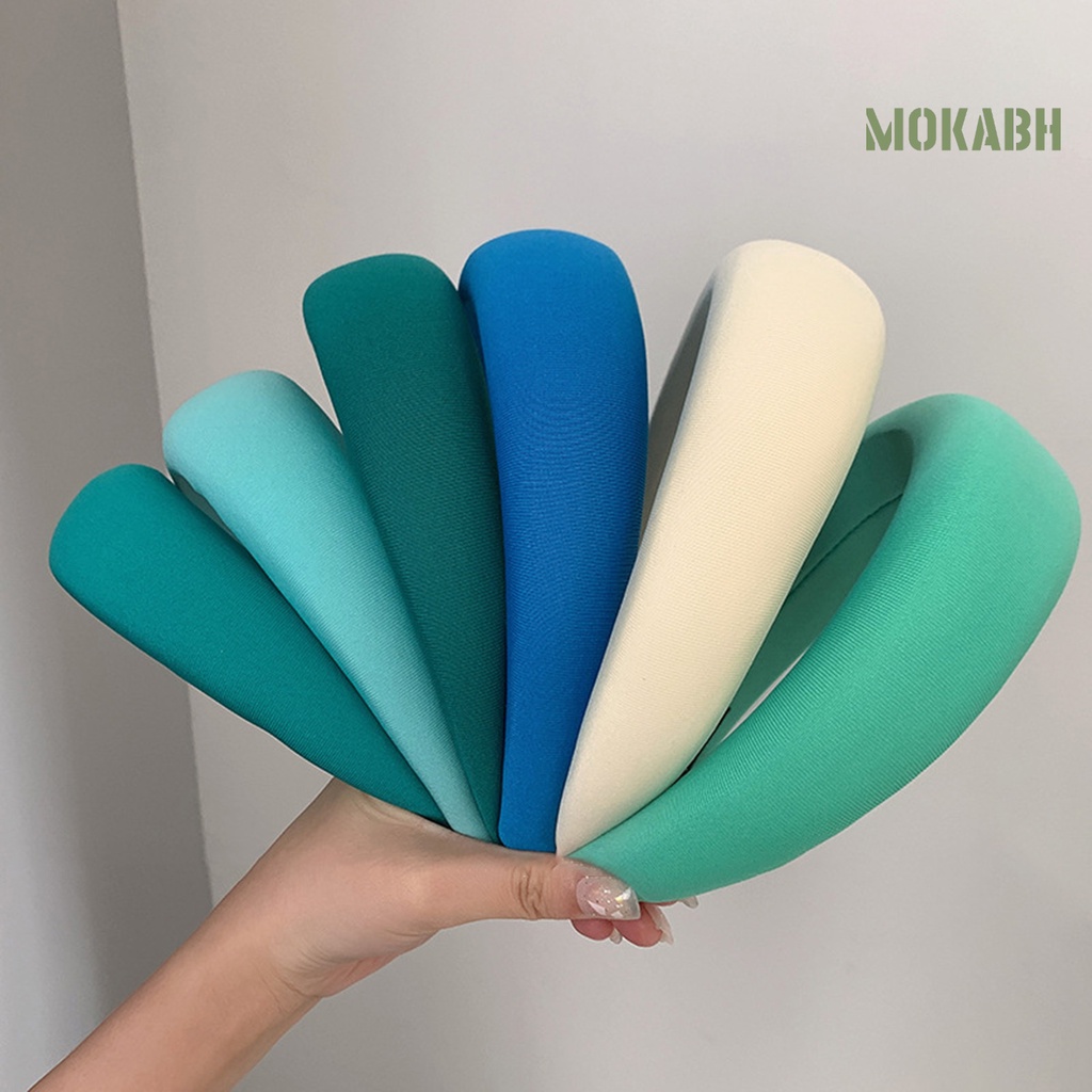 Băng Đô Cài Tóc Bằng Xốp Siêu Mềm Co Giãn Màu Kẹo Chống Trượt