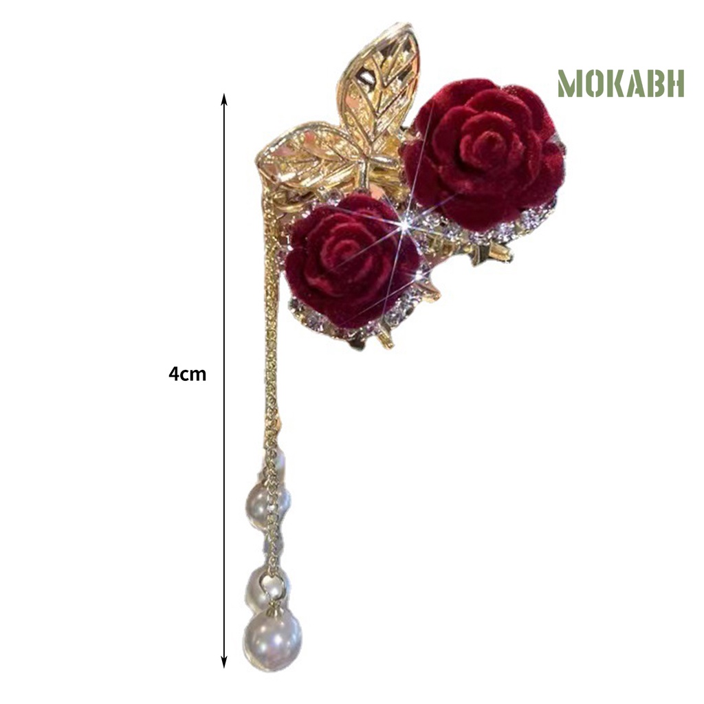 Kẹp Tóc Hình Hoa Hồng Đính Đá Lấp Lánh Thời Trang