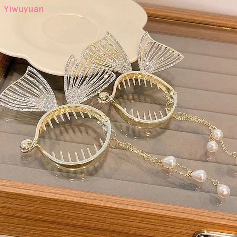Kẹp Tóc Càng Cua Đính Đá Và Ngọc Trai Nhân Tạo Thời Trang Cho Nữ