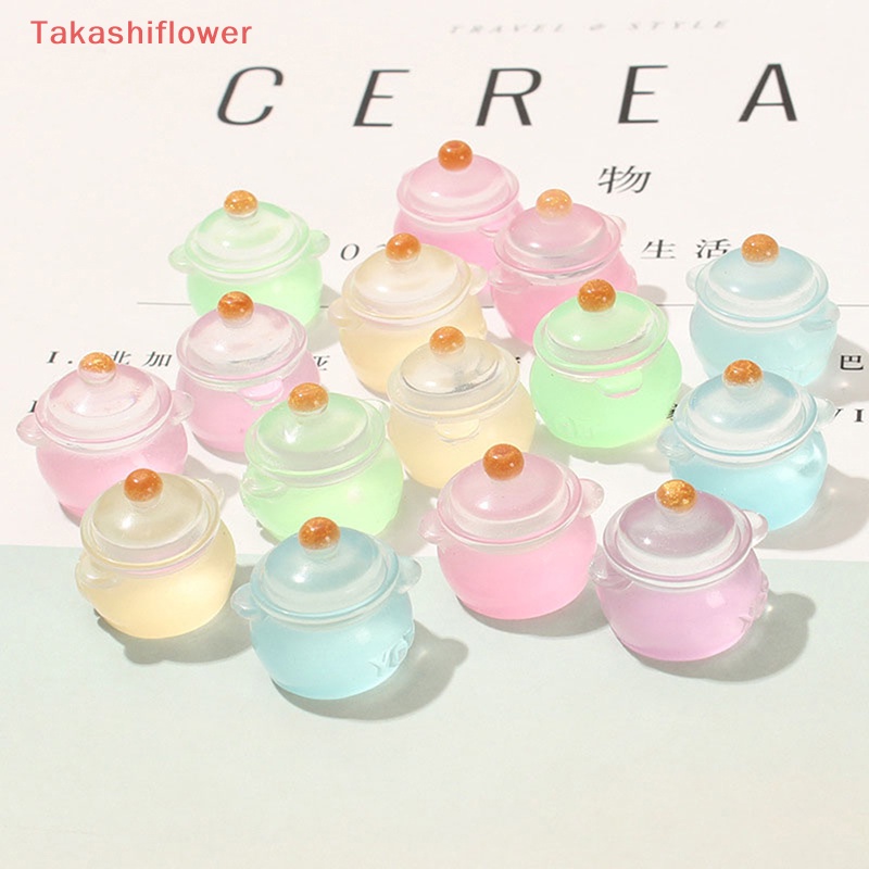 Set 10 Đồ trang trí Chậu Sữa Dạ Quang Mini Bằng Nhựa Resin