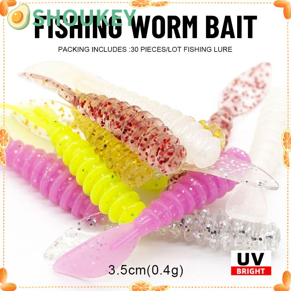 Set 30 Mồi Câu Cá Giả Hình Giun Sáng Tạo