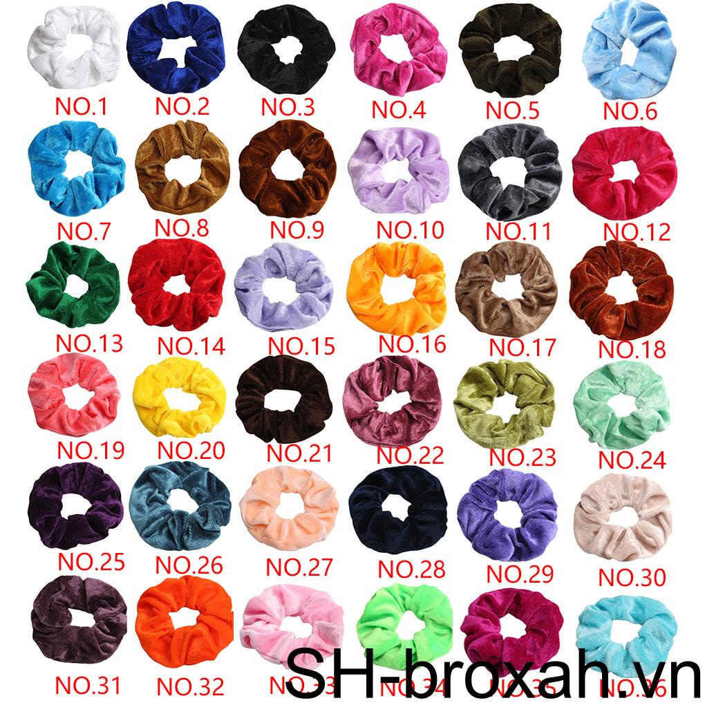Dây Buộc Tóc Cao Su Co Giãn Bọc Nhung Có 36 Màu Mới Dành Cho Bạn Nữ