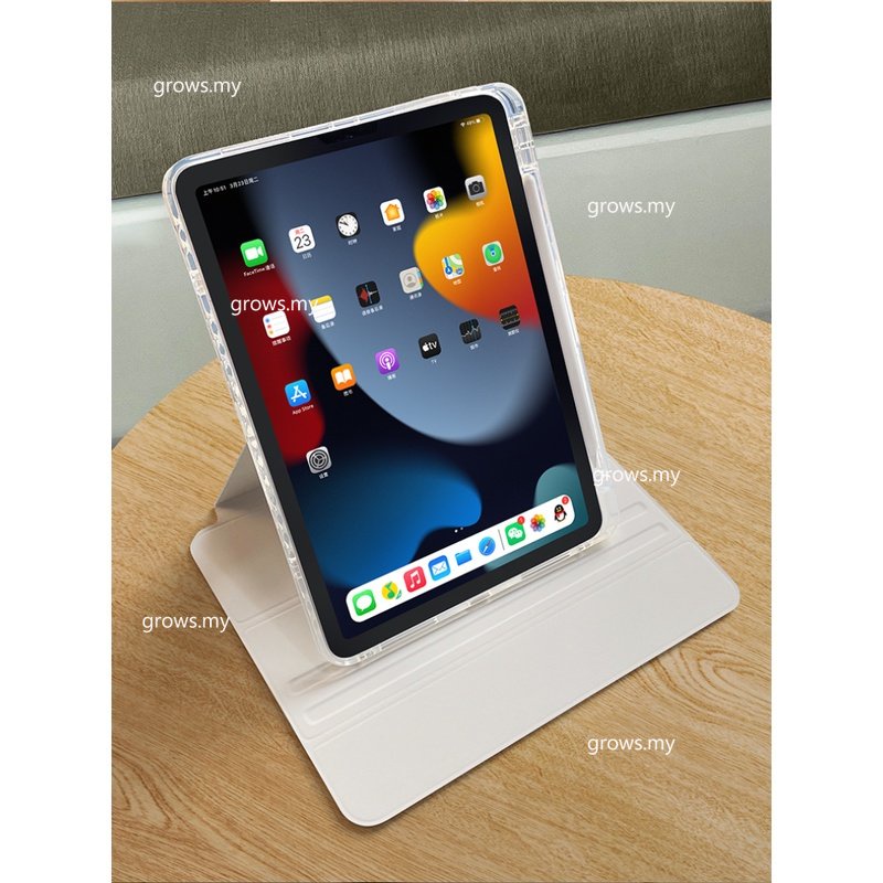 Ốp Máy Tính Bảng Trong Suốt Có Ngăn Đựng Bút Cho iPad 9th 10th Generation Pro 12.9 11 M2 Air 5 iPad 9 8 7 10.2 Pro 10.5 Air 3