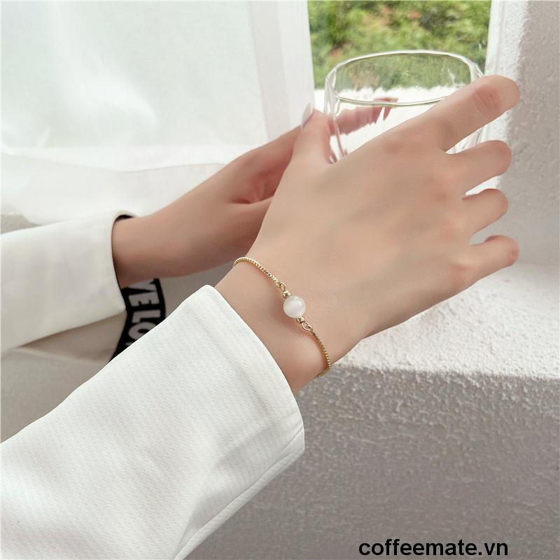 【coffeemate】⚡ Vòng đeo tay có thể điều chỉnh bằng opal có thể kéo được cá nhân hóa Vòng tay pha lê ngọt ngào kiểu cổ điển đơn giản