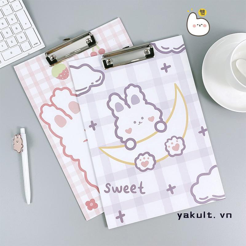 🎀 yakult 🎀A4 Bảng Kẹp Học Sinh Thi Viết Bảng Hoạt Hình Dễ Thương Bài Kiểm Tra Dữ Liệu Lưu Trữ Kẹp Thư Mục Giấy