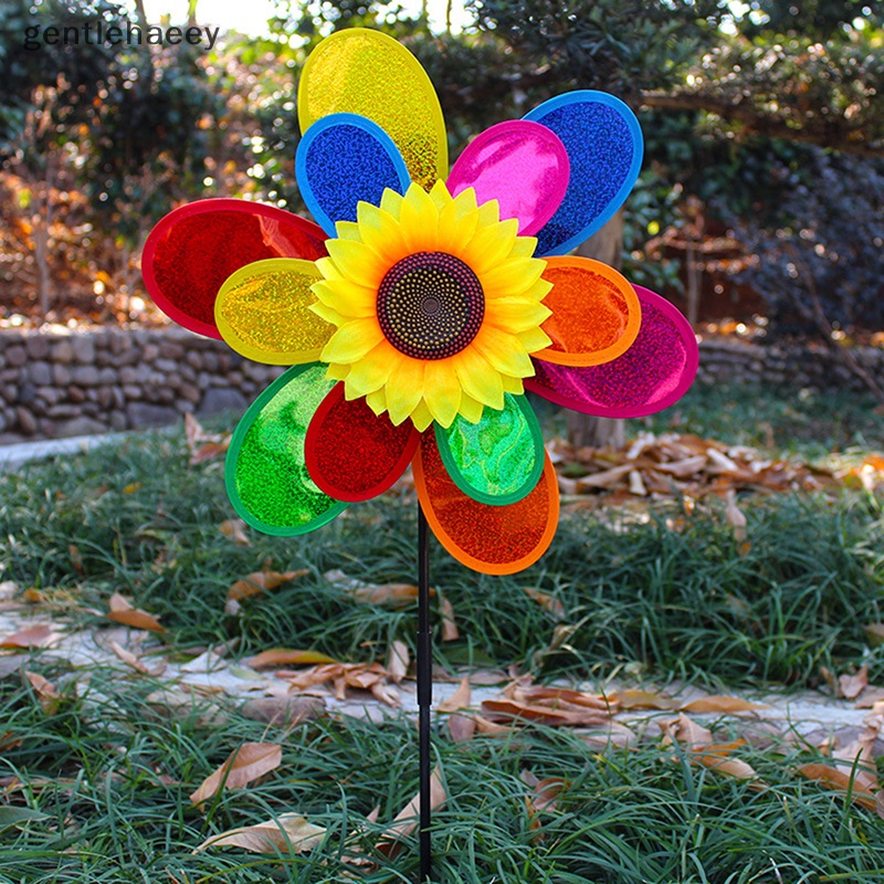 Chong Chóng Hoa Hướng Dương Đính Kim Sa Nhiều Màu Sắc Có Thể Gấp Gọn Mang Theo Cắm Trại / Trang Trí Nhà Cửa / Sân