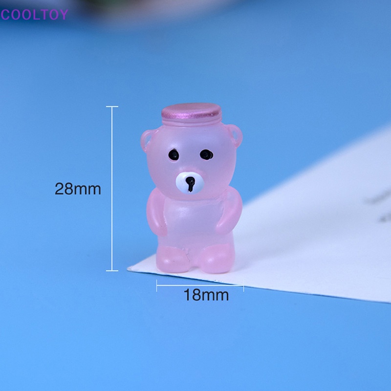 Cooltoy Set 5 Ly Nước Mini Màu Dạ Quang Hình Gấu Dễ Thương Trang Trí Nhà Búp Bê