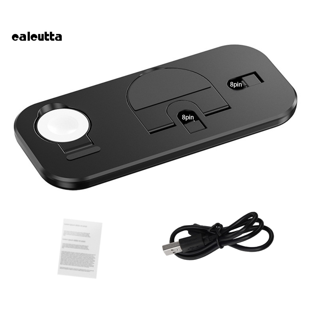 1 Bộ Đế Sạc Không Dây Đa Năng Có Thể Gập Lại Cho Điện Thoại / Đồng Hồ / Tai Nghe Không Dây